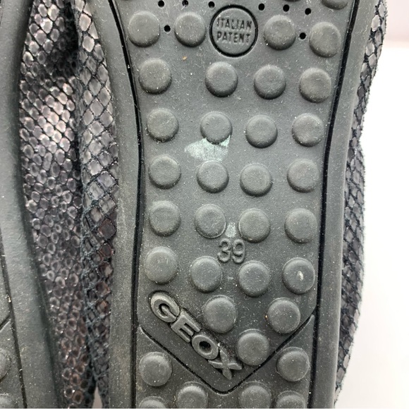 Geox Respira Ballet Flats Italian patent grey & black comfort office sz39 US 8.5 - Picture 5 of 8